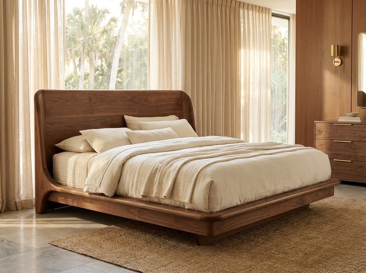 Tropea Sculpted Wood Bed