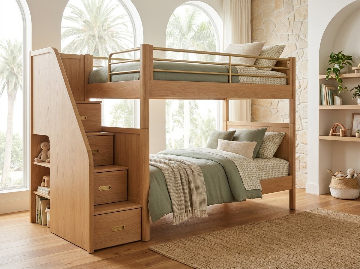 Loft Bunk Bed with Storage Stairs