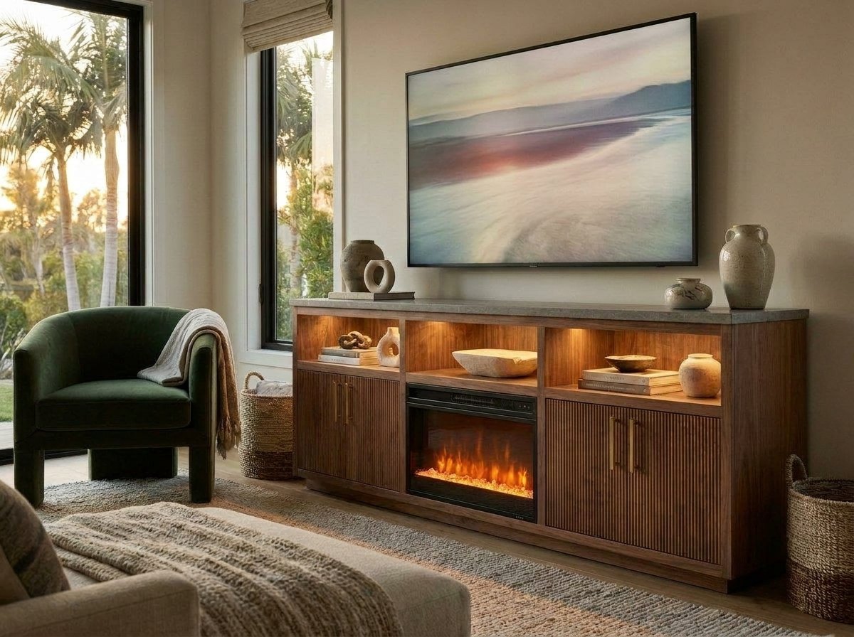 Hearth Fireplace Media Console